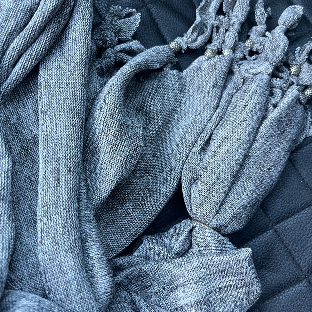 Gray Scarf with Silver Charm - Picture 7 of 7